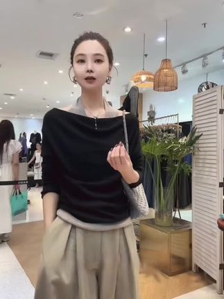 法式松挂脖背心显瘦毛衣气质上衣+宽松慵懒显瘦休闲阔腿裤BB50307#早秋不费力显贵穿搭 #早秋穿搭公式来了 #职场 #穿搭 #高档大气上档次