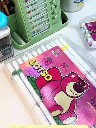 #上热门 草莓熊联名款学生专用丙烯马克笔全套颜色不透水适合学生美术绘画#马克笔#绘画#草莓熊丙烯马克笔 #美术绘画