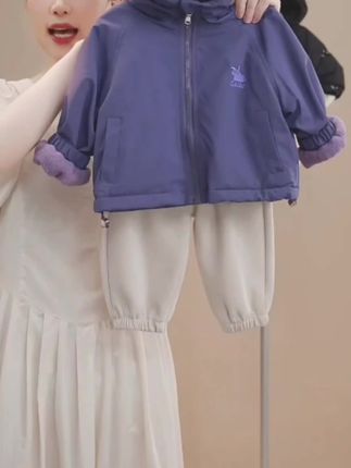 加绒男女宝宝秋冬季外套加厚冲锋衣风衣儿童小童衣服防风保暖开衫#冲锋衣#加绒加厚