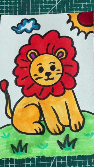 一起来画大狮子吧#儿童画 #简笔画#绘画教程