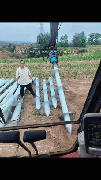 寿阳高压铁塔螺旋地锚施工中