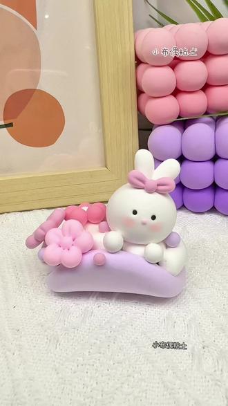 软乎乎的奶油小兔粘土,超轻粘土教程来啦#超轻粘土 #粘土教程 #手作diy #超轻粘土手工
