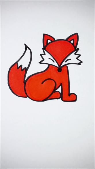 狐狸简笔画#简笔画 #一学就会的简笔画 @抖音小助手