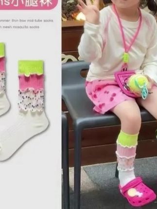 儿童多巴胺拼接袜子日系风街头可爱创意中筒透气堆堆袜女#堆堆袜 #袜子 #多巴胺 #多巴胺袜子
