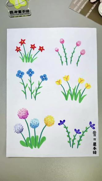 六种不同小花的画法 教你六种不同小花的画法,简单又好看快来试试吧!#简笔画 #一学就会的简笔画 #零基础学画画 #小花简笔画 #春天简笔画