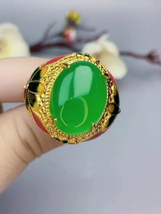 #玉石魅力 #玛瑙玉髓 #珐琅彩 #男士戒指 #正品保证