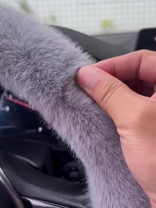 这是一款比头发还顺畅的水貂绒方向盘套!#方向盘套