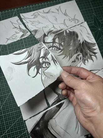 画到最后那个破碎的五条悟 #绘画 #日常瞎画 #五条悟 #咒术回战 #跟着抖音学画画 @抖音小助手