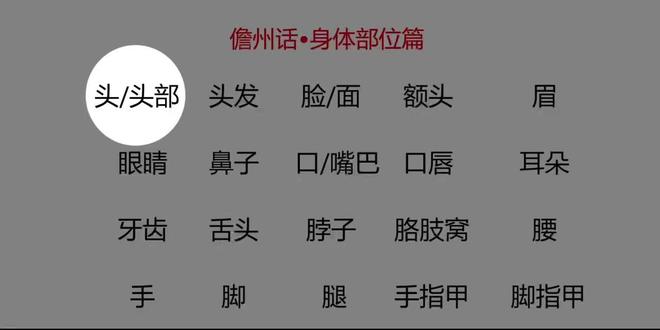这些部位用你的家乡话怎么说?我先来~#方言 #方言土语 #方言的魅力 #海南 #儋州