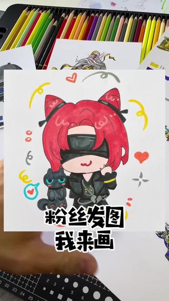 你发图我来画 今天画猫女#你发图我来画 #粉丝投稿 #蛋仔派对#游戏破壁计划#蛋仔死神蛋小黑