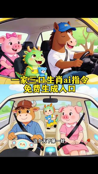 天下第一好生肖合照ai口令 一家三口属相p图合照 一家三口豆包ai指令 一家三口属相合照指令 一家三口属相豆包p图口令 一家三口ai指令生成#一家三口生肖 #一家三口属相卡通图 #豆包ai #豆包p图已经nextlevel了 #我们天下第一好 一家三口生成器 一家三口属相开车合照生成 一家三口属相p图合照 一家三口生肖ai生成