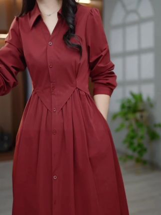 #高级感轻奢纯色连衣裙#2025秋季新款女士优雅气质显瘦遮肉中长裙#优雅气质 #气质穿搭 #高级感穿搭 @DOU+小助手