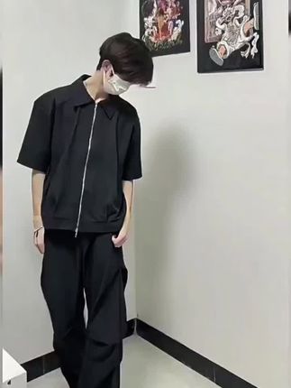中秋抖音旗舰 cleanfit微喇男生裤子秋季ootd穿搭褶皱工装裤高个子加长弯刀西裤#裤子穿搭
