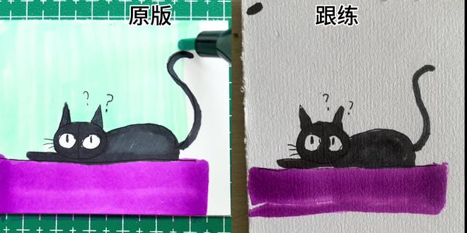 小猫2,寒假绘本练习。#画渣的摸鱼日常 #学习打卡vlog #绘本 #简笔画教程