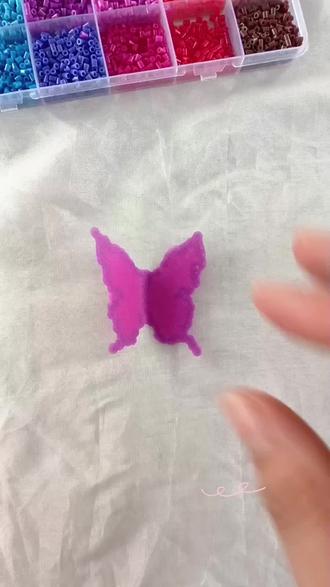 最火的邪修拼豆来啦#拼豆无孔教程 #手工制作蝴蝶 #拼豆图纸#拼豆豆拼图玩具提高孩子益智力