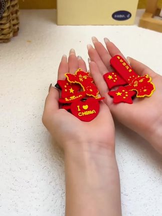 国庆小发夹,红红火火超应景!爱国情怀从头开始~❤️🇨🇳 #国庆节发夹 #创意好物#创意好物 #头饰发饰