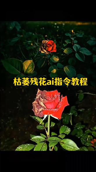 半枯萎玫瑰花 残花ai指令 残花生成ai指令教程 凋零美学 枯萎美学 暗黑玫瑰美学 蚀金玫瑰 氛围感玫瑰 残花主题壁纸 玫瑰花残花ai生产指令 花会枯萎爱永不凋零#剪映#剪映图片设计