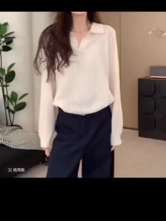 #早秋慵懒风时尚百搭气质休闲松弛感针织小衫LK2506350