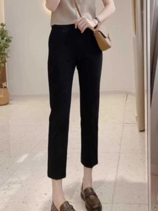 法棍腿【没有对手】直腿烟管西装裤女春秋八九分高腰显瘦西裤哈伦裤
