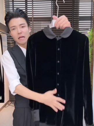 100桑蚕丝丝绒轻奢娃娃领通勤真丝衬衣丝绒外套翻领长袖衬衫#桑蚕丝外套#丝绒衬衫#真丝衬衣#娃娃领衬衫 #桑蚕丝源头厂家@DOU+上热门