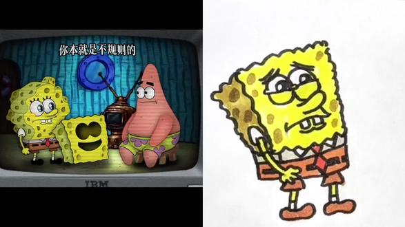 海绵宝宝和派大星#简笔画#儿童动画@抖音创作者中心 @抖音小助手