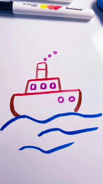 简笔画轮船🚢就是如此简单#简笔画 #画画 #简笔画教程 #画画使我快乐 #画