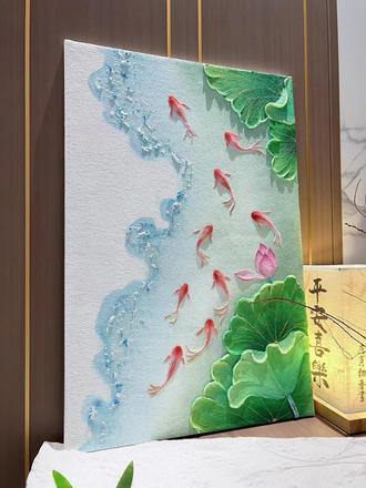 【九鲤戏荷】教程迟到了,终于更新,江湖见
寓意:九鱼聚财、荷莲纳福
丙烯肌理画|原创|教程分享
#丙烯肌理画#原创#教程分享 #荷花装饰画 #抖音二创激励计划