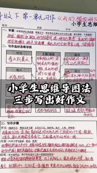 小学生思维导图,三步写出好作文#思维导图 #小学生作文 #小学生作文辅导 #家长必读 #知识分享
