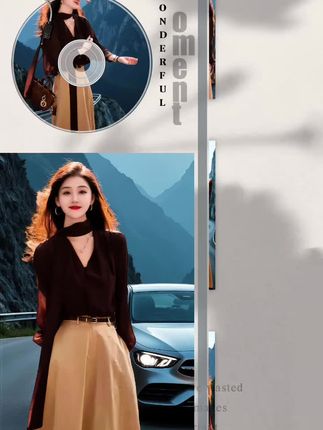 2025早秋新款女韩系穿搭修身V领飘带长袖上衣气质高腰显瘦半身裙#名媛气质 #穿出你的时尚你的感觉 @DOU+小助手