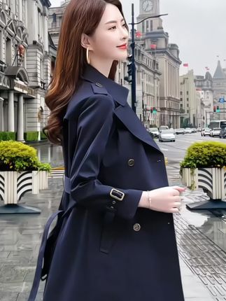 抖音旗舰英伦风风衣女中长款高端气质宽松显瘦2025春秋流行新款小个子外套