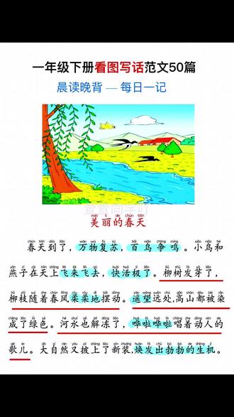 一二年级#看图写话 是重点,跟着课本学看图写话三步教会孩子写作技巧,每天阅读10分钟,积累素材,提高写作能力#小学语文 #寒假充电计划