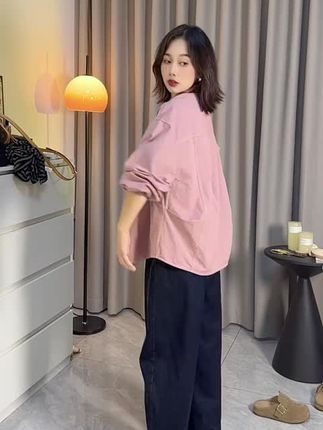 「明线装饰 成衣水洗」100%棉衬衫 春季设计感小众百搭宽松外套S501#外套 #女装 #百搭 #衬衫 #衬衣