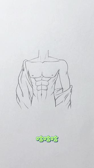 男生腹肌这样画,简单又好看#简笔画 #绘画教程 #腹肌画法 #手绘教程 #人体结构画法教程