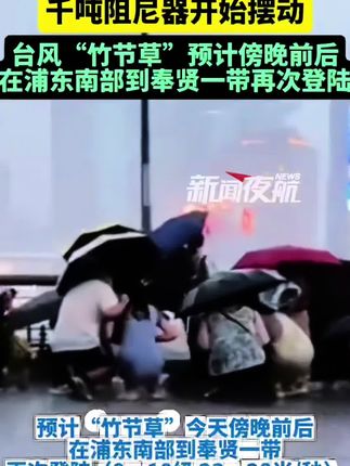 #直击上海暴雨 30日(发布)。预计再次登陆!千吨阻尼器开始摆动,上海已转移安置28.3万人。!#浙江上海沿岸海啸黄色警报解除#上海近三成航班取消#我国最大超深油气区日产破万吨#刘宇宁祝绪丹否认恋情