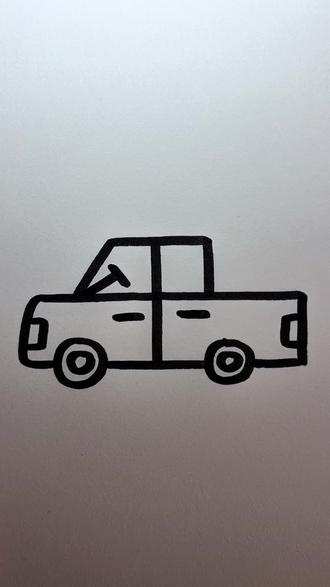 爸爸画的vs妈妈画的皮卡,你学会了嘛#画画 #简笔画 #一起学画画 #汽车简笔画 #儿童简笔画