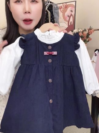 女童小香风套装春秋新款宝宝泡泡袖衬衫儿童韩系公主裙秋季两件套#潮童穿搭 #高品质童装 #春秋新款 #童装搭配 #每日童装用品穿搭分享