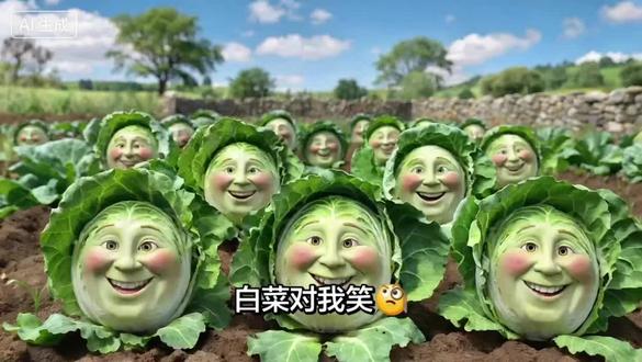 白菜对我笑😋#白菜对我笑#豆包#AI视频