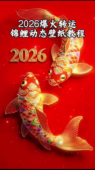 快来看2026新年超火的锦鲤动态壁纸教程来啦!#转运 #壁纸 #动态壁纸#手机壁纸 #剪映 @抖音热点