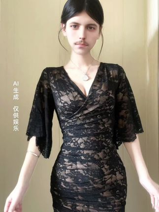 #嘉桐摇 #黑色包臀裙 #蕾丝包臀裙 妥妥出片穿搭👌