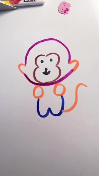 3300画猴子#画渣日常瞎画 #灵魂小画手玩一玩入口 #简笔画 #画画 #简笔画教程