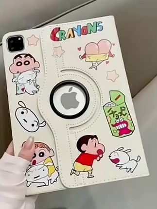 卡通蜡笔小新360旋转皮套适用ipad10代10.9寸保护10.2寸9.7苹果11#平板皮套#平板保护套#平板保护壳