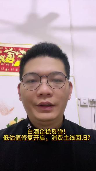 白酒企稳反弹!低估值修复开启,消费主线回归?#白酒基金 #白酒板块 #食品饮料板块 #请关赵讲基金 #白酒行情