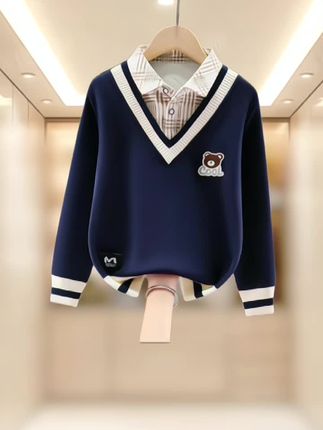 男孩班服学院两件卫衣儿童上衣中大童打底衫@DOU+上热门 @抖音小助手