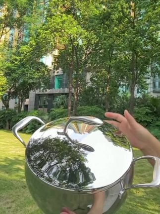 意大利MarsenRotn的精钢多用锅,焖煎炒炖焗烙炸样样精通,18/10的精钢打造,苹果造型,高颜值又实用!闭眼冲!#意大利高端锅具#多用锅#精钢锅#汤锅