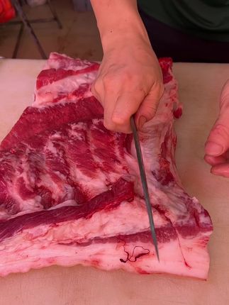 这把刀切双层肉还可以 #分割#剔骨#切肉