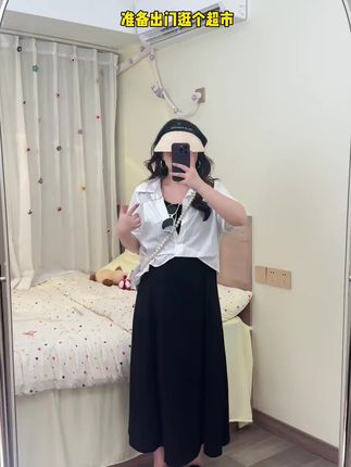 2025夏装新款胖mm大码扭结短袖衬衫内搭吊带裙两件套80088+63366 #时尚套装#气质套装#休闲套装#减龄套装#洋气套装