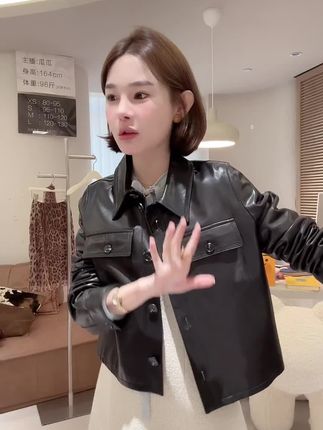 三年好评不断的高级黑轻奢定制百搭皮衣#轻奢定制 #皮衣外套 #气质女神