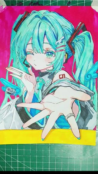 还是初音临摹 每天进步一点点 上色越来越大胆 每天都给初音换发色
#抖音同人图鉴 #初音未来 #二次元 #马克笔手绘 #跟着抖音学画画