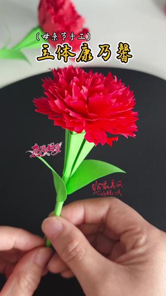 简单好看的立体康乃馨花束教程,幼儿园母亲节作业天花板! 快和孩子一起试试吧!#亲子手工 #幼儿园手工 #折纸教程 #母亲节手工 #康乃馨折纸