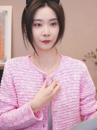 CHENSMCHEN 编织圆领长袖针织衫女时尚精致优雅开衫上 #陈什么陈 #针织衫 #轻奢女装 #开衫毛衣 #时髦穿搭